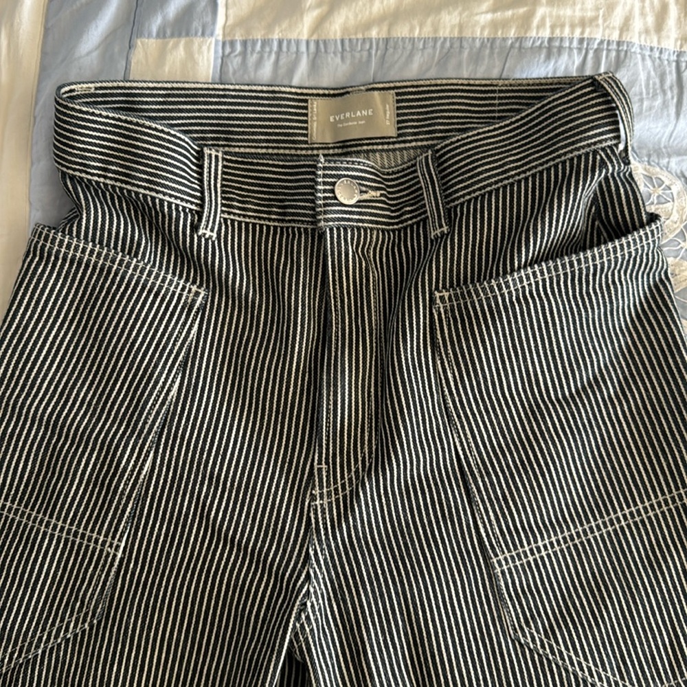 Everlane The Gardener Jean Pinstripe white/blue size 27
